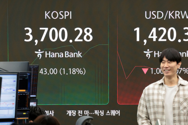 코스피, 장중 3,700선 사상 첫 돌파