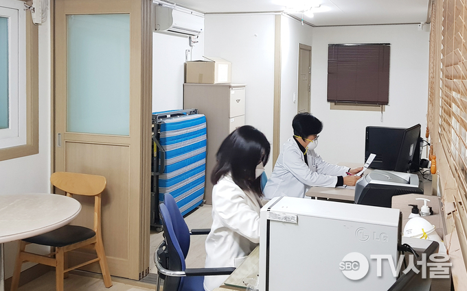 선별진료소 내부 모습.