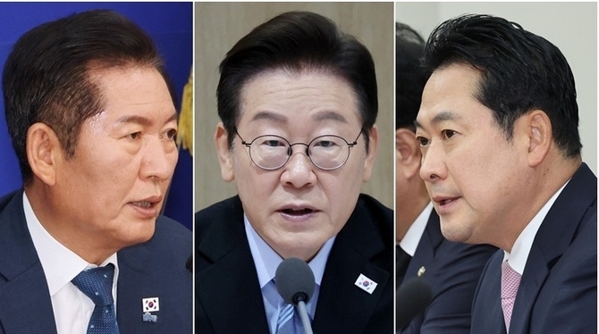 <strong>이재명 대통령(가운데)과 여야 대표 /사진=</strong>연합뉴스