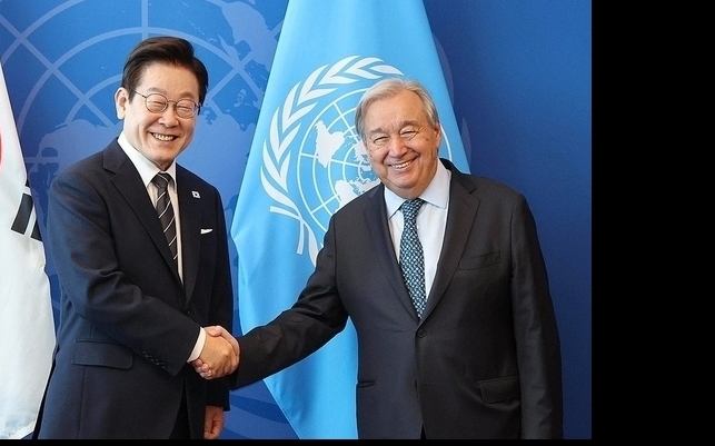<strong>이재명 대통령, 유엔 사무총장 접견 /</strong>뉴욕=연합뉴스