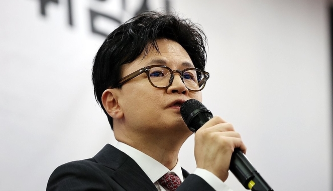 11일 오후 광주 서구 홀리데이인 광주호텔에서 열린 김화진 국민의힘 전남도당 위원장 취임식에서 한동훈 전 대표가 축사하고 있다. /사진=연합뉴스