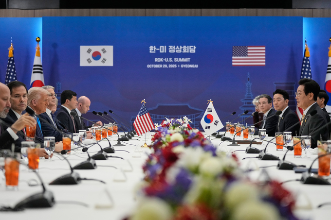 29일 경북 경주박물관에서 한-미 정상회담이 진행되고 있다. /대통령실통신사진기자단