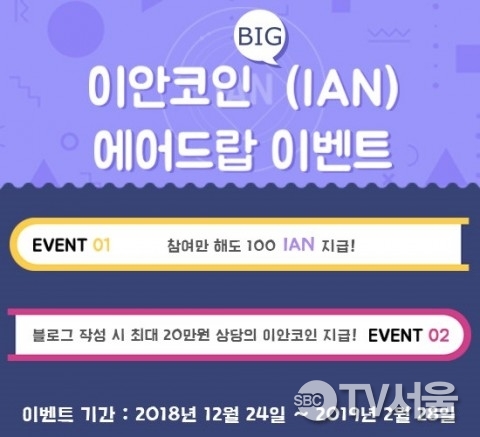 이안코인, 비츠코인 상장 기념 에어드랍 이벤트 진행